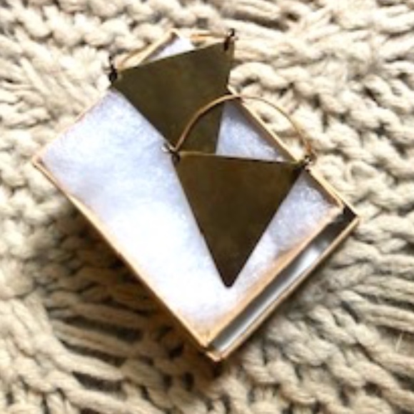 Artisan Handmade Triangle Drop Earrings *NWOT* - Picture 1 of 4